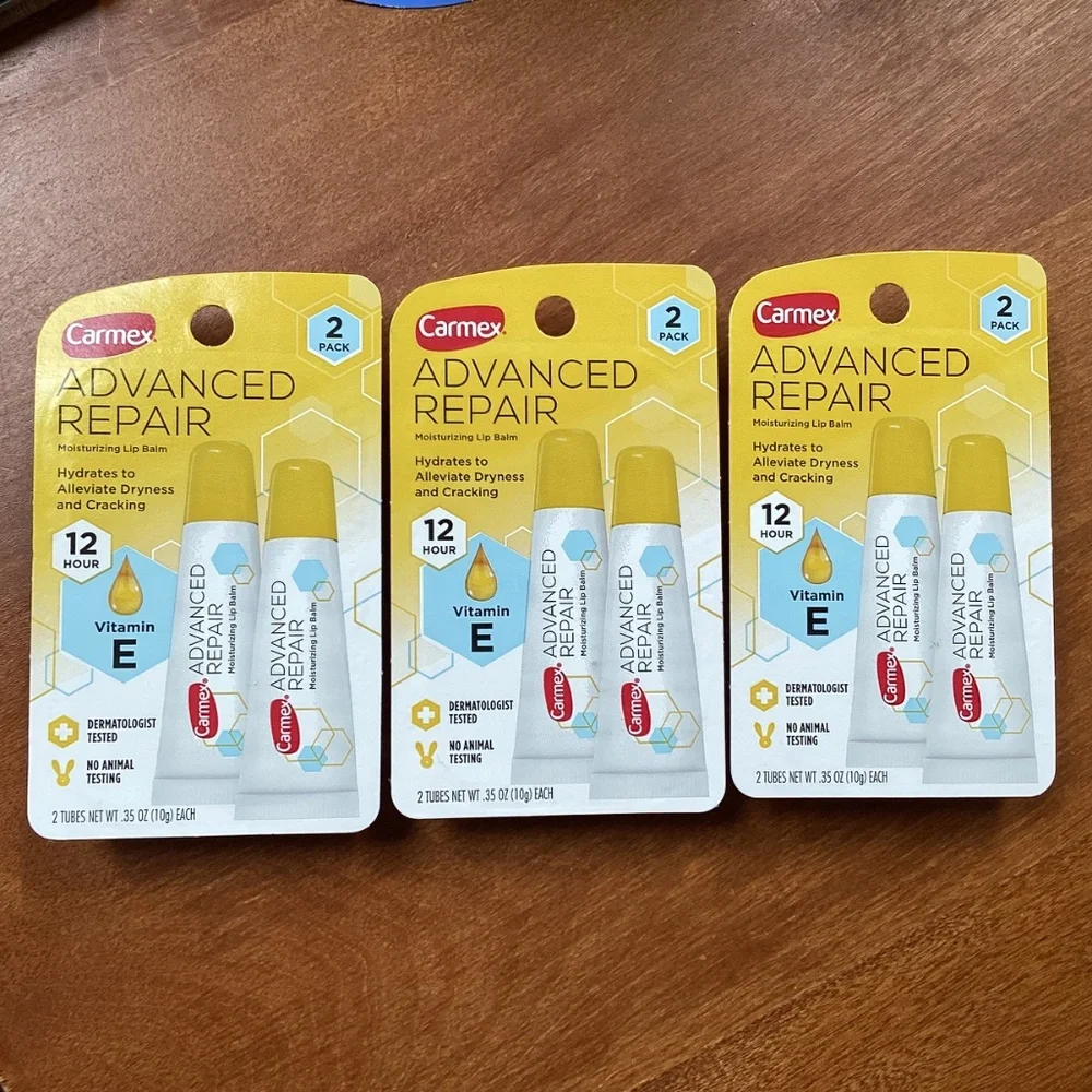 Carmex Advanced Repair Moisturizing Lip Balm Bundle NEW